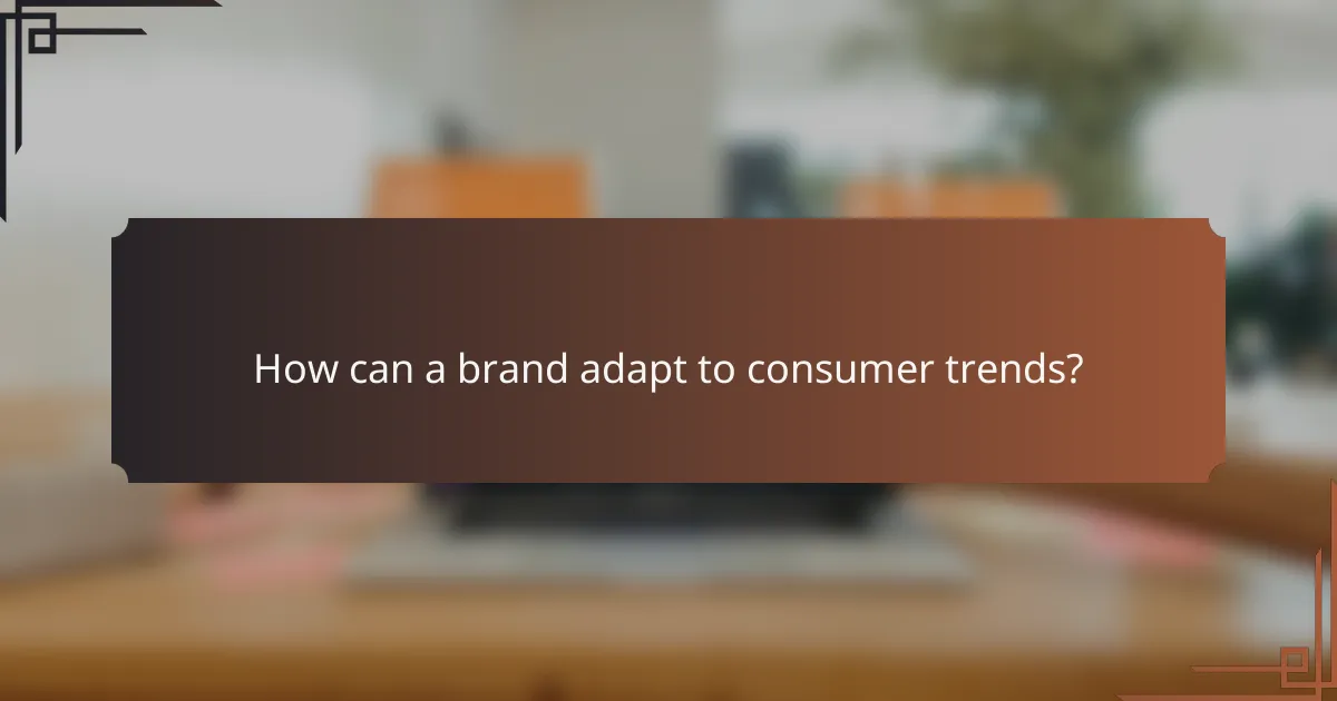 How can a brand adapt to consumer trends?