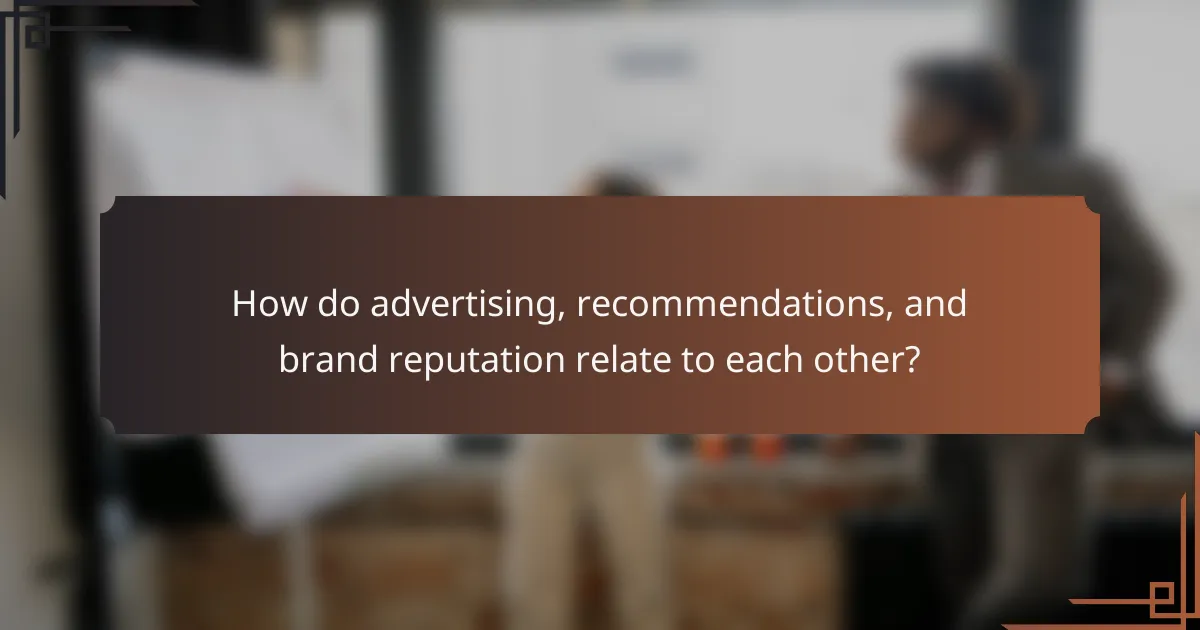 How do advertising, recommendations, and brand reputation relate to each other?