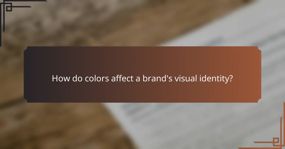 How do colors affect a brand's visual identity?