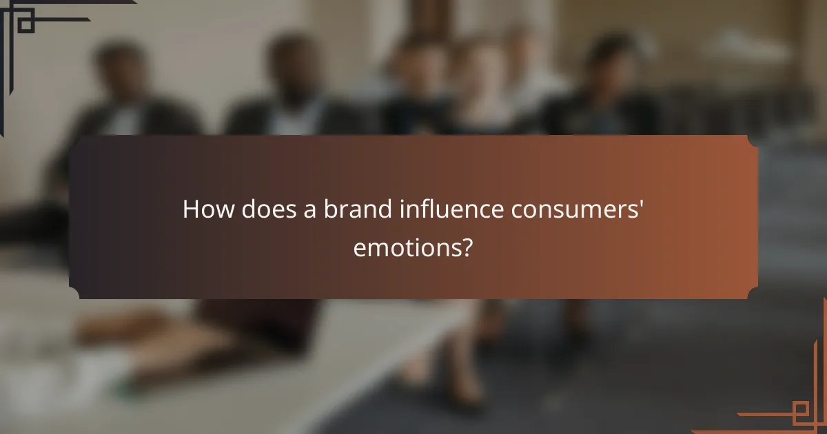 How does a brand influence consumers' emotions?