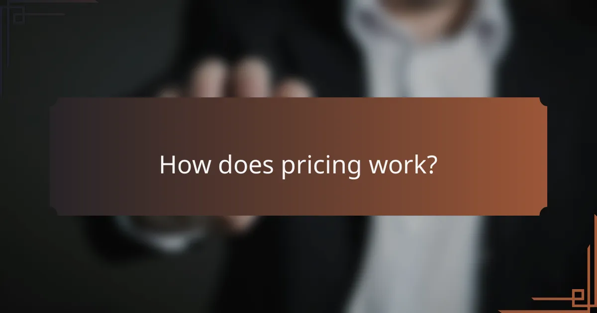 How does pricing work?