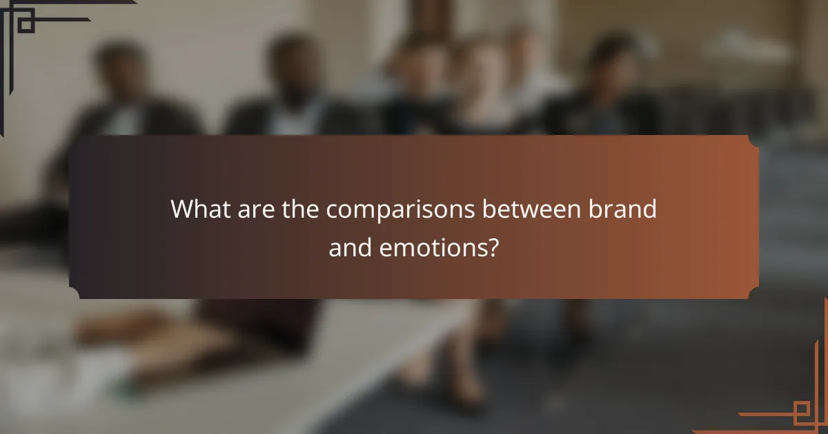 What are the comparisons between brand and emotions?