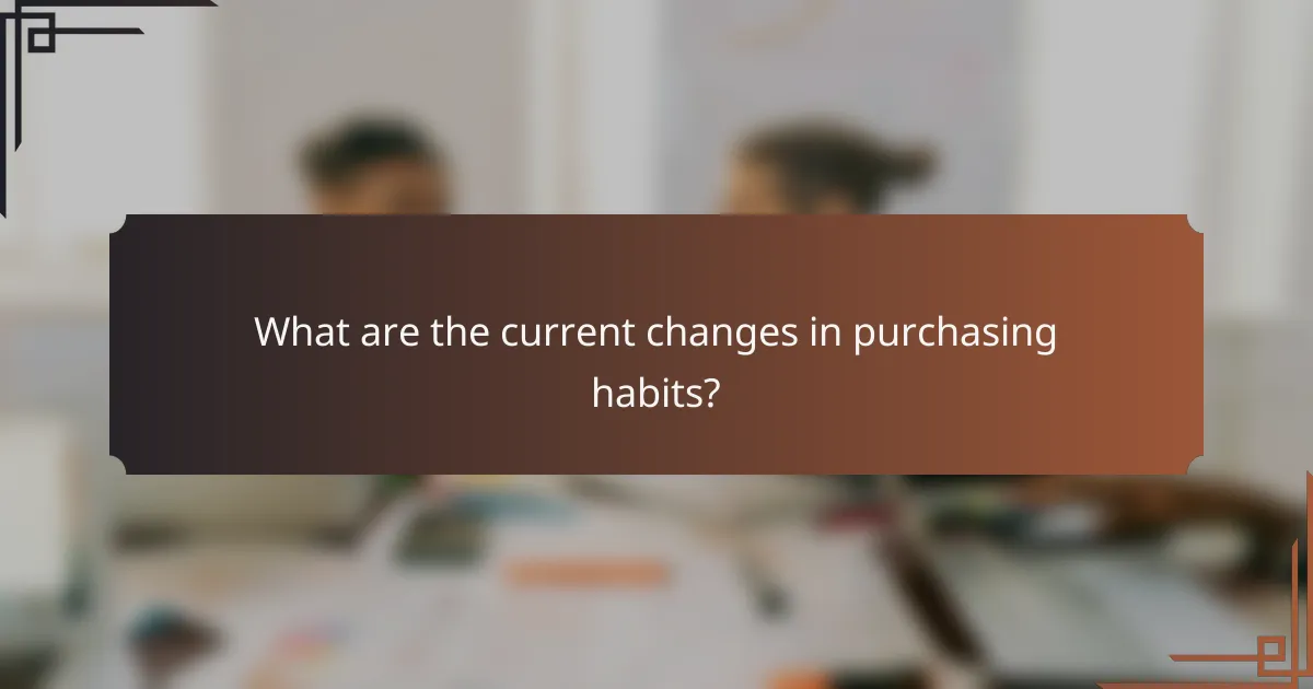 What are the current changes in purchasing habits?