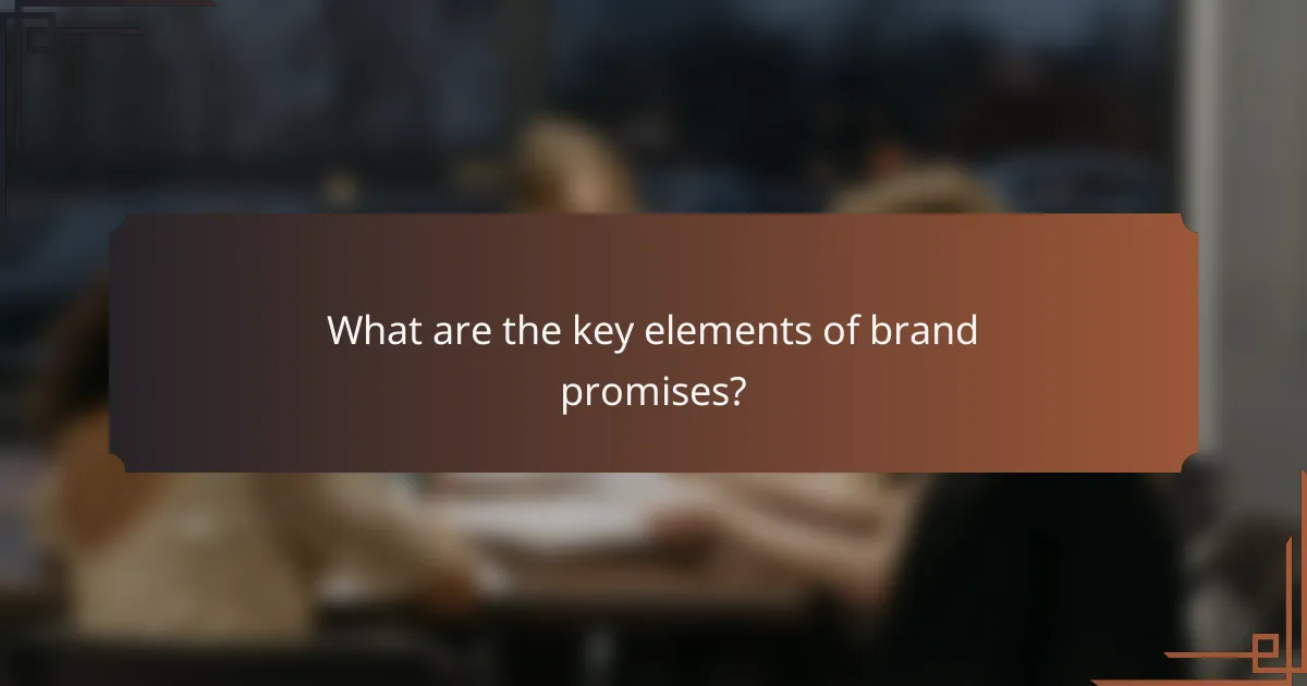 What are the key elements of brand promises?