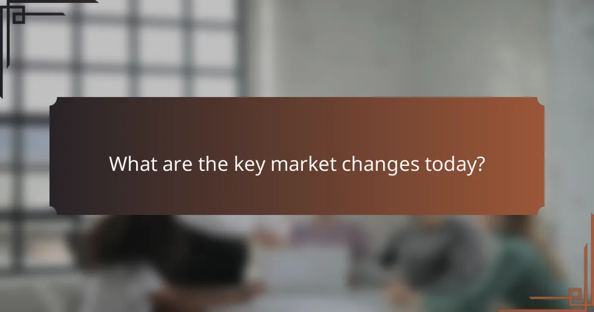 What are the key market changes today?