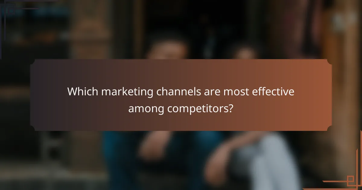 Which marketing channels are most effective among competitors?